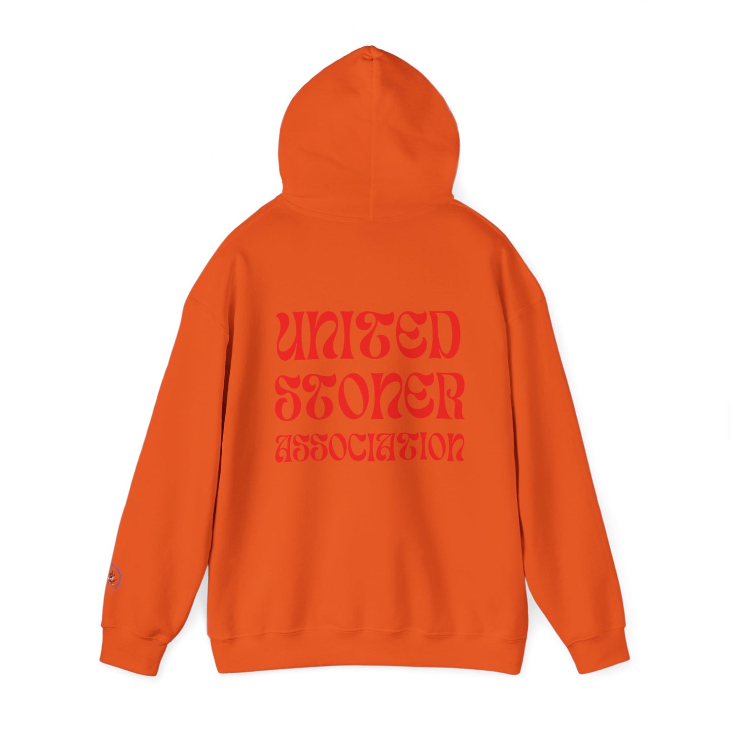 Sudadera con capucha unisex Heavy Blend™ con letra roja de EE. UU.