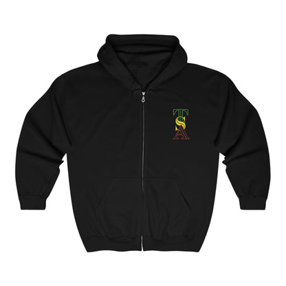 T.S.A Rasta Leaf Zip Hoodie